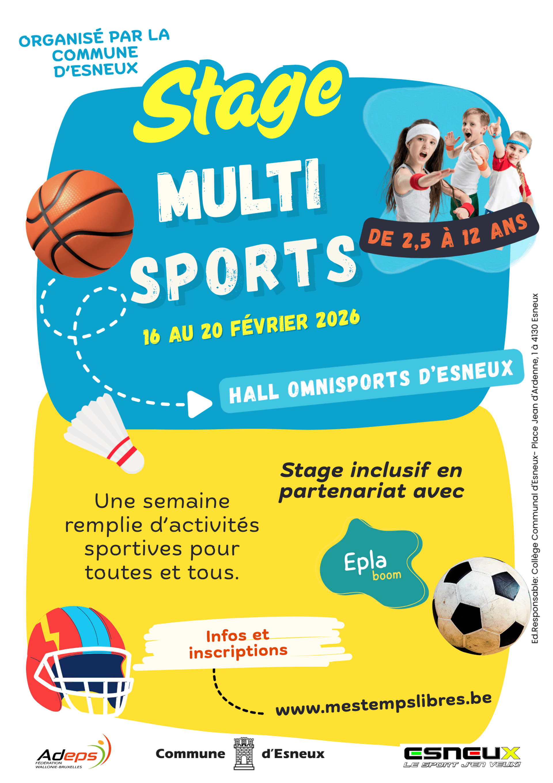 Visuel Stage Multisports 16 Au 20 Février